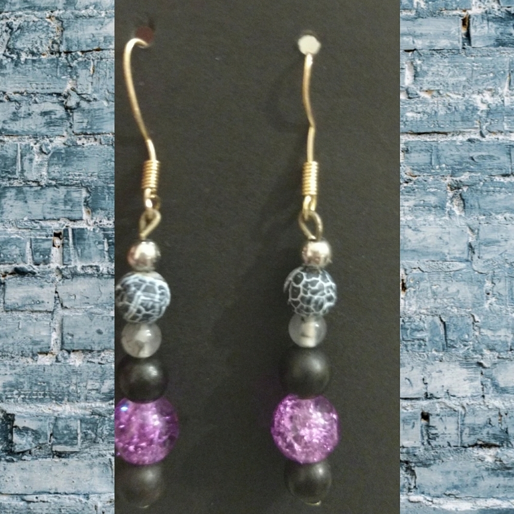 Pretty Earrings - Frosted Glass💨💜💙🖤